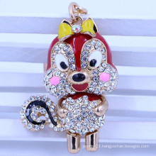 Sweet squirrel rhinestone animal cool keychain